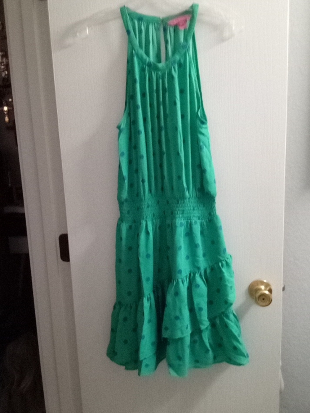 Lilly Pulitzer Green Polka Dot Tiered Sundress